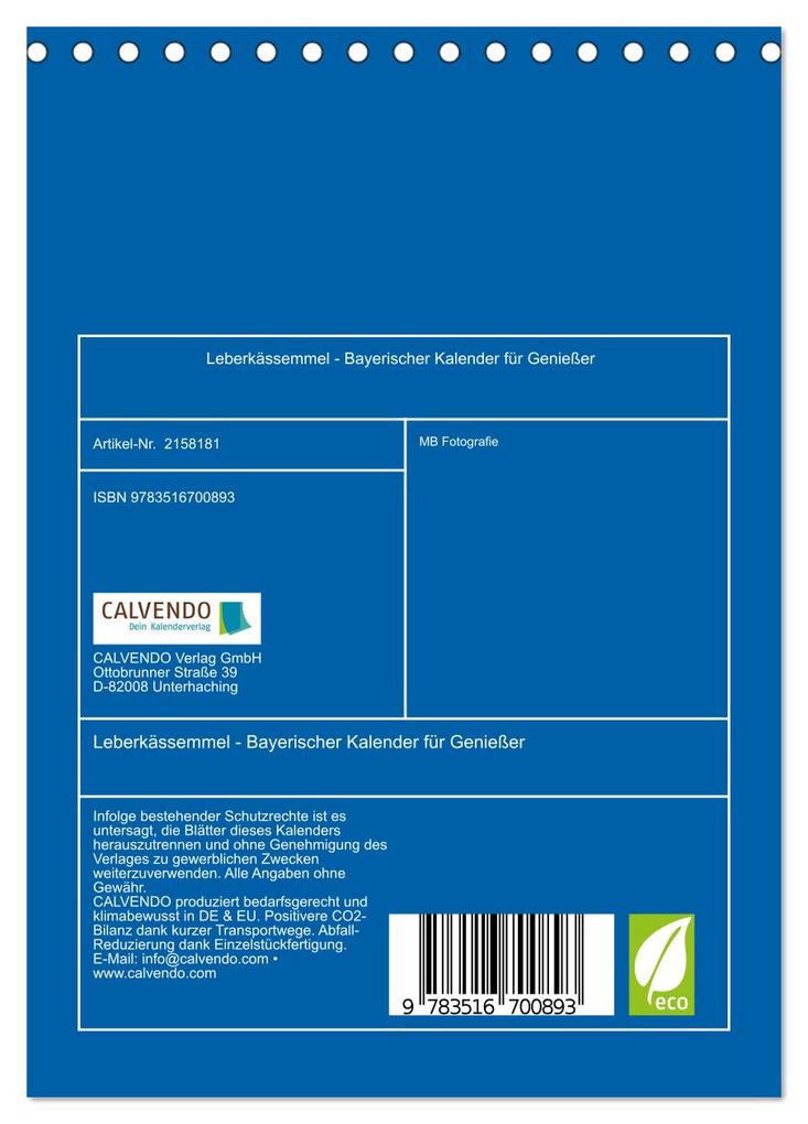 Weitere Ansicht: Leberkässemmel - Bayerischer Kalender für Genießer (Tischkalender 2026 DIN A5 hoch), CALVENDO Monatskalender | MB Fotografie, Calvendo