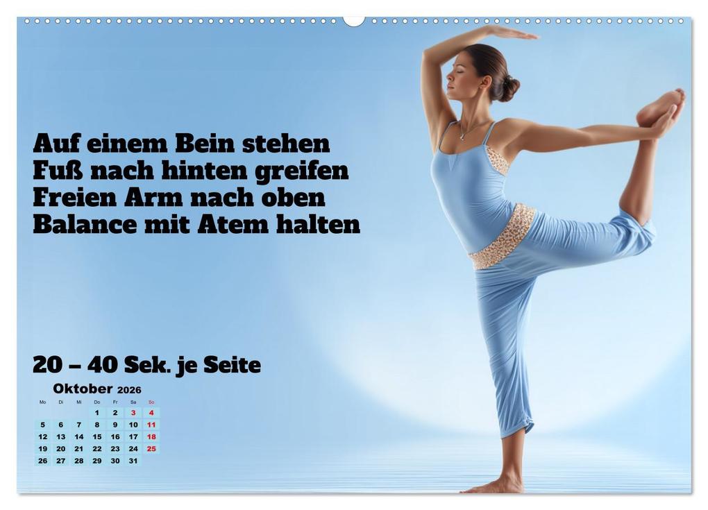 Weitere Ansicht: Yoga Kalender - Übungen und Meditation für jeden Monat (hochwertiger Premium Wandkalender 2026 DIN A2 quer), Kunstdruck in Hochglanz | MB Fotografie, Calvendo
