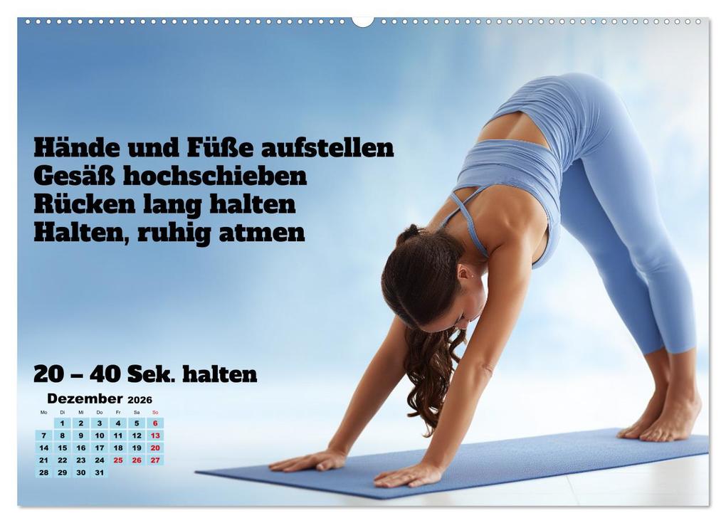 Weitere Ansicht: Yoga Kalender - Übungen und Meditation für jeden Monat (hochwertiger Premium Wandkalender 2026 DIN A2 quer), Kunstdruck in Hochglanz | MB Fotografie, Calvendo