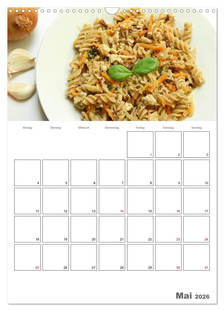 Weitere Ansicht: Pasta mit Gemüse (Wandkalender 2026 DIN A3 hoch), CALVENDO Monatskalender | Linda Schilling, Calvendo