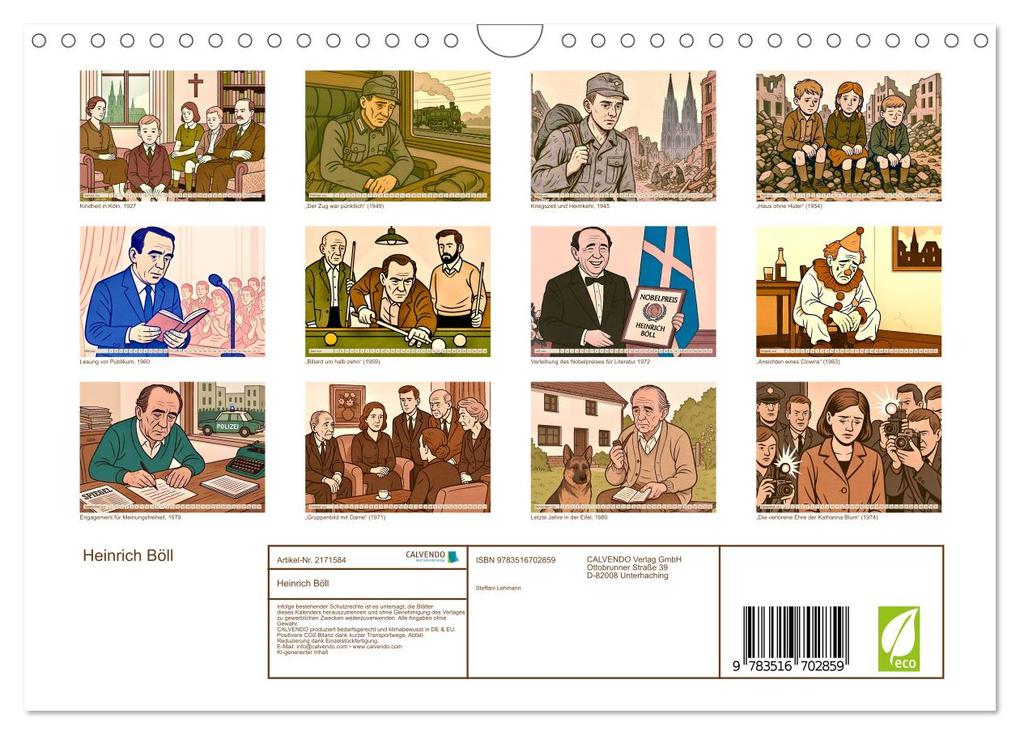 Weitere Ansicht: Heinrich Böll (Wandkalender 2026 DIN A4 quer), CALVENDO Monatskalender | Steffani Lehmann, Calvendo