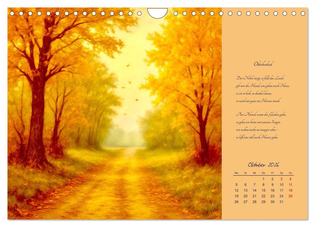 Weitere Ansicht: Gedichte. Die berühmtesten deutschsprachigen Verse (Wandkalender 2026 DIN A4 quer), CALVENDO Monatskalender | Steffani Lehmann, Calvendo