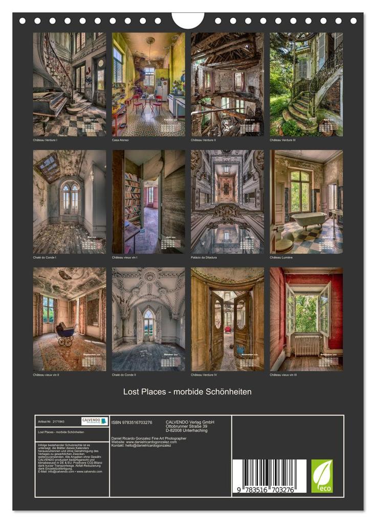 Weitere Ansicht: Lost Places - morbide Schönheiten (Wandkalender 2026 DIN A4 hoch), CALVENDO Monatskalender | Daniel Ricardo González Fine Art Photgrapher, Calvendo