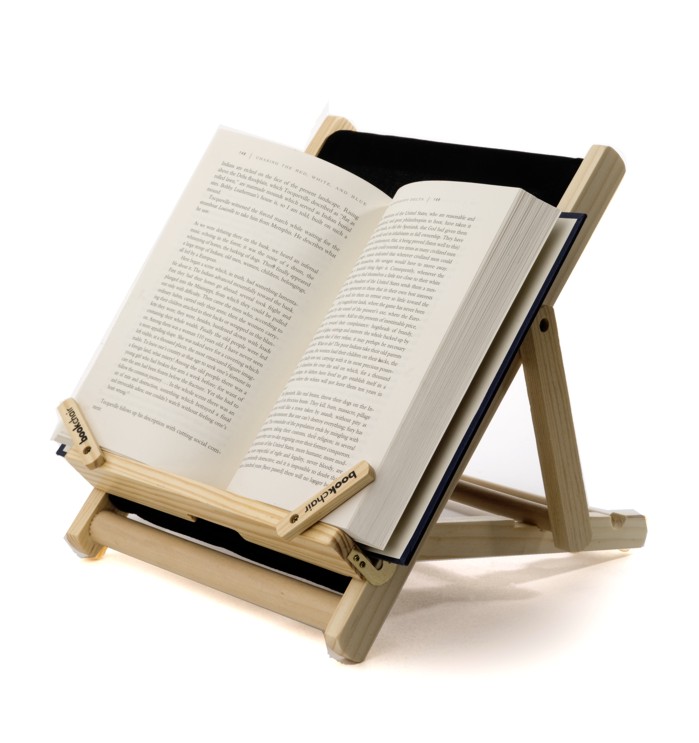 Weitere Ansicht: Bookchair (Standard) | Schwarz | Buchständer aus Holz | Leseständer | Für Bücher, E-Reader und Tablets | Lesehilfe | Tablethalter | freihändig Lesen | aktives Sitzen | ergonomisches Lesen | Geschenk für Leser & Buchliebhaber