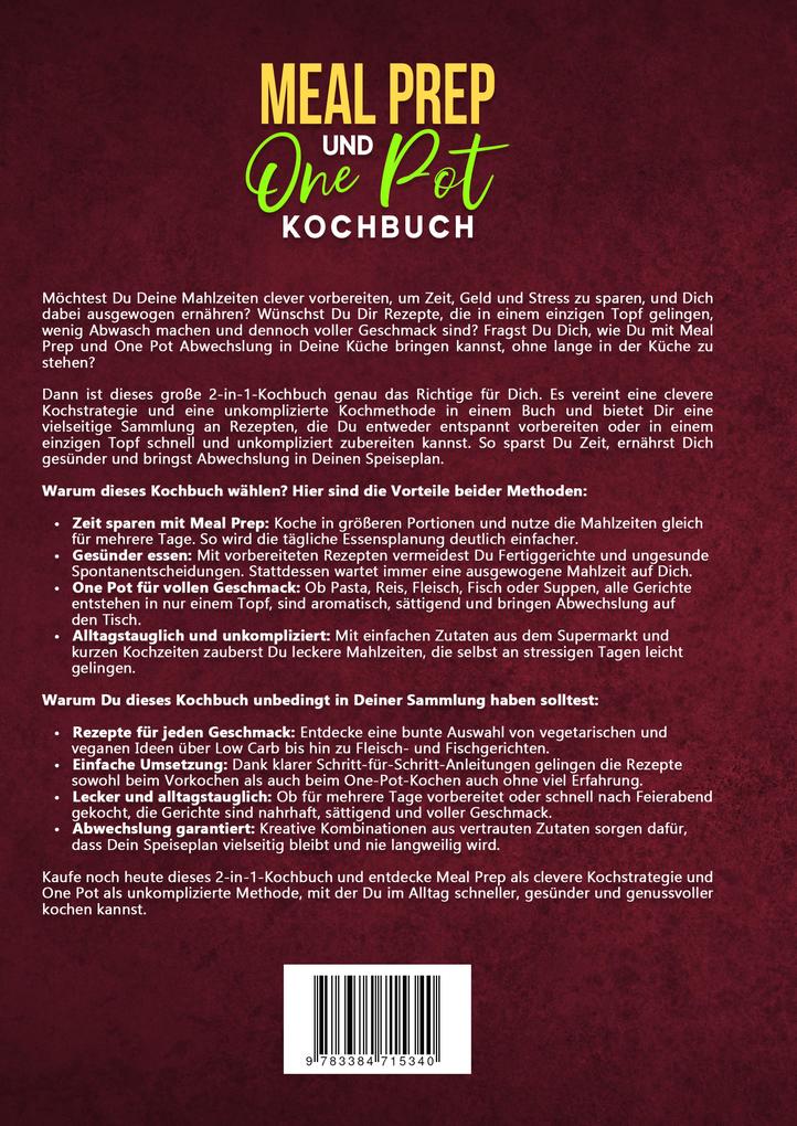 Weitere Ansicht: Meal Prep und One Pot Kochbuch | Vanessa Zimmermann
