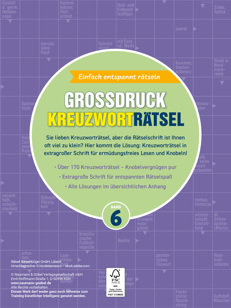 Weitere Ansicht: Großdruck Kreuzworträtsel Band 6