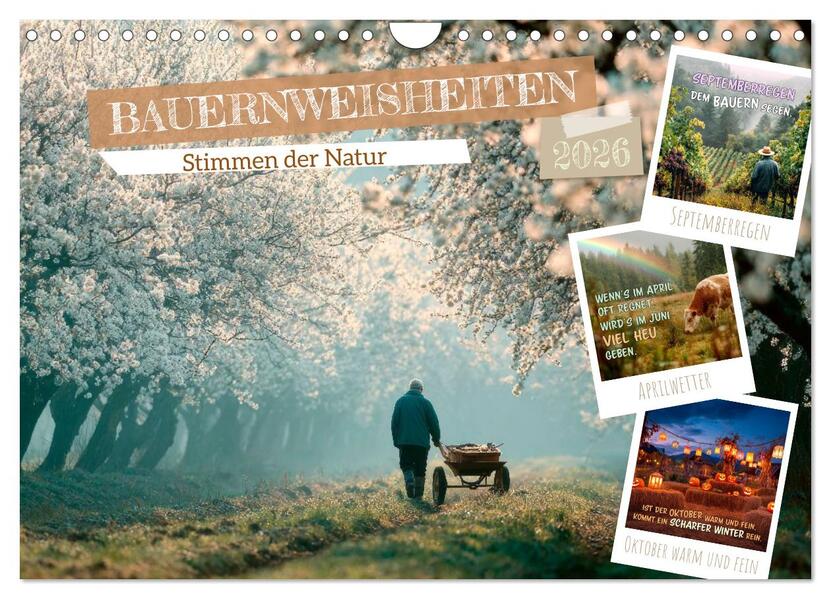 Produktbild: Bauernweisheiten - Stimmen der Natur (Wandkalender 2026 DIN A4 quer), CALVENDO Monatskalender | Melanie Viola, Calvendo