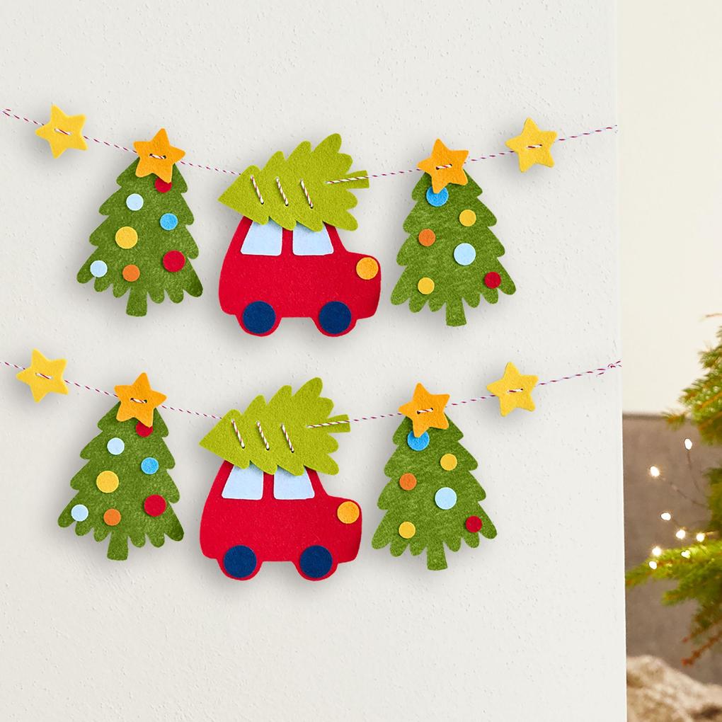 Produktbild: Bastelset - Erstes Fädeln Filzgirlande Weihnachtsfahrt