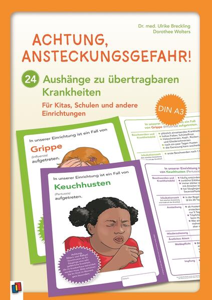 Produktbild: Achtung, Ansteckungsgefahr! - 24 Aushänge zu übertragbaren Krankheiten | Ulrike Breckling