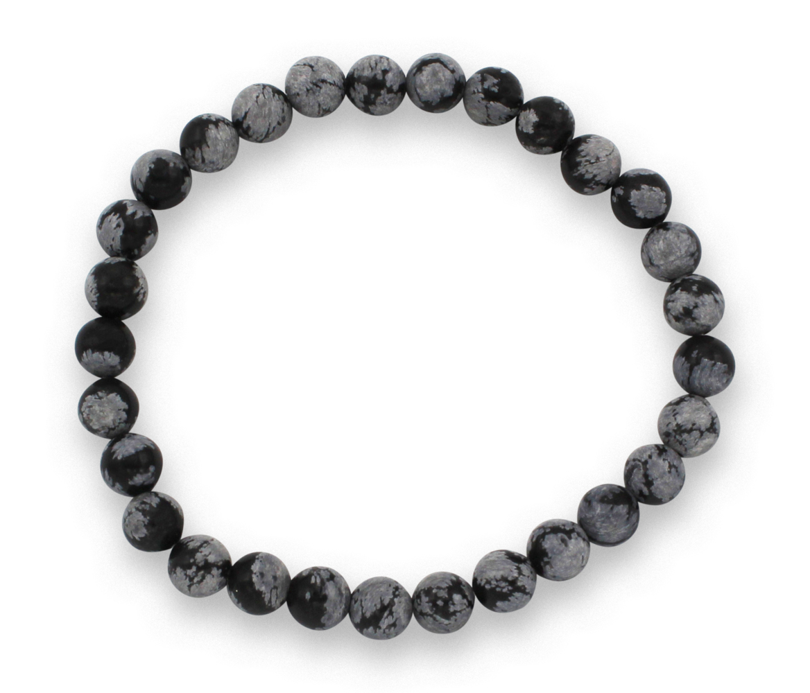 Produktbild: Schneeflockenobsidian Edelsteinarmband 6mm, J749-10