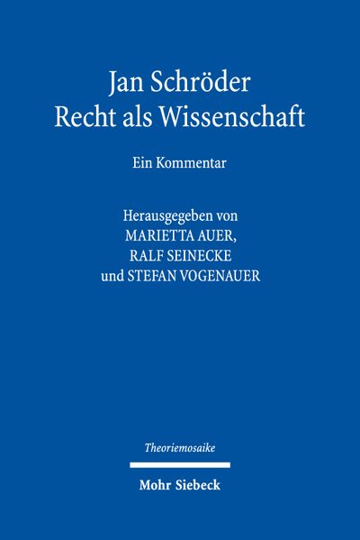 Produktbild: Jan Schröder: Recht als Wissenschaft