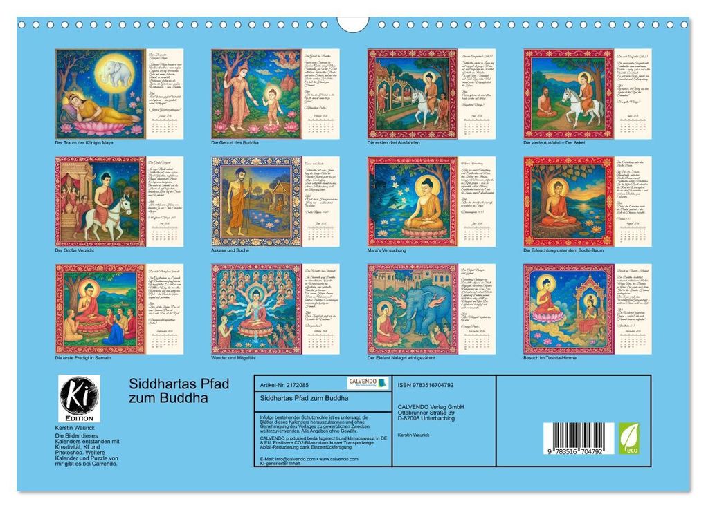 Weitere Ansicht: Siddhartas Pfad zum Buddha (Wandkalender 2026 DIN A3 quer), CALVENDO Monatskalender | Kerstin Waurick, Calvendo