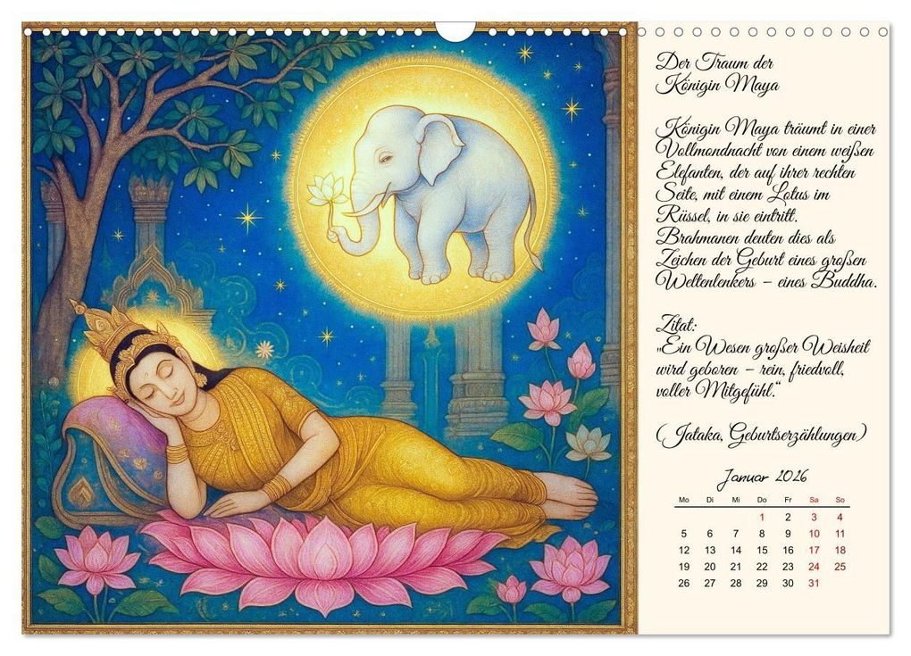 Weitere Ansicht: Siddhartas Pfad zum Buddha (Wandkalender 2026 DIN A3 quer), CALVENDO Monatskalender | Kerstin Waurick, Calvendo