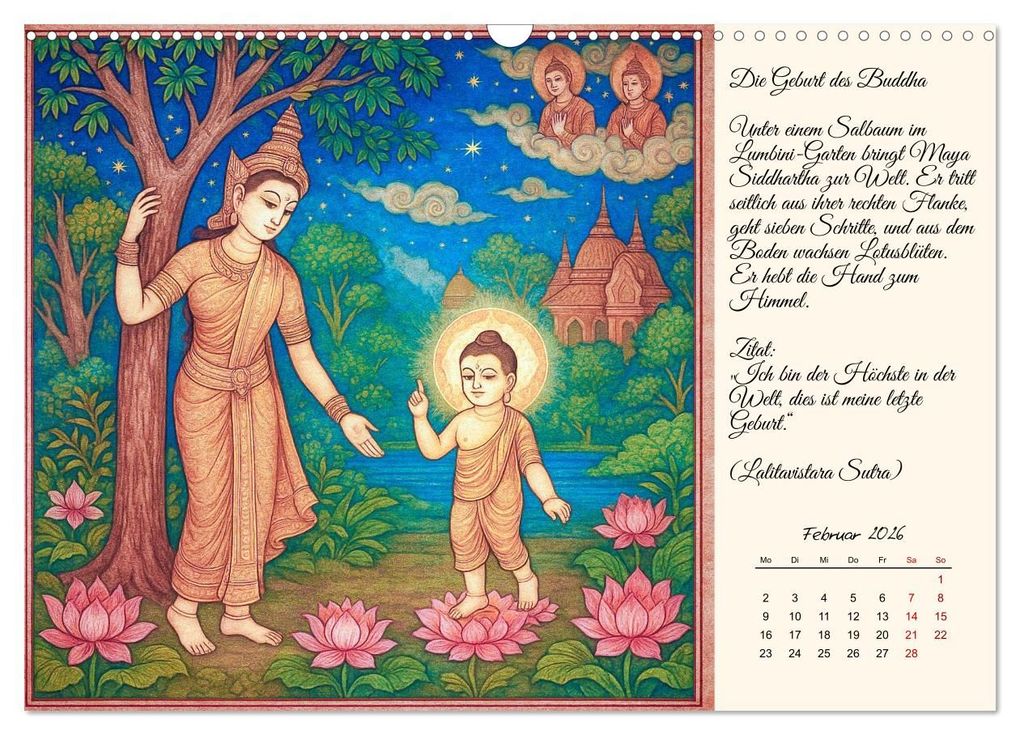 Weitere Ansicht: Siddhartas Pfad zum Buddha (Wandkalender 2026 DIN A3 quer), CALVENDO Monatskalender | Kerstin Waurick, Calvendo