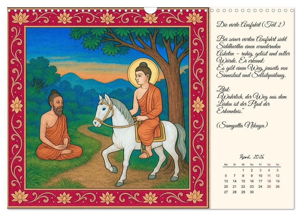 Weitere Ansicht: Siddhartas Pfad zum Buddha (Wandkalender 2026 DIN A3 quer), CALVENDO Monatskalender | Kerstin Waurick, Calvendo