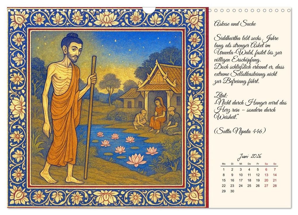 Weitere Ansicht: Siddhartas Pfad zum Buddha (Wandkalender 2026 DIN A3 quer), CALVENDO Monatskalender | Kerstin Waurick, Calvendo