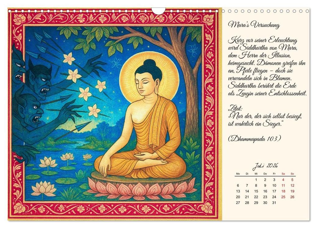 Weitere Ansicht: Siddhartas Pfad zum Buddha (Wandkalender 2026 DIN A3 quer), CALVENDO Monatskalender | Kerstin Waurick, Calvendo