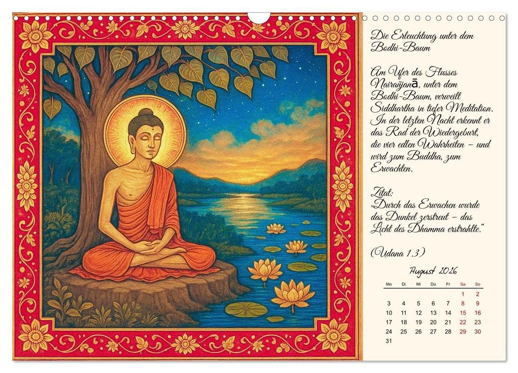 Weitere Ansicht: Siddhartas Pfad zum Buddha (Wandkalender 2026 DIN A3 quer), CALVENDO Monatskalender | Kerstin Waurick, Calvendo