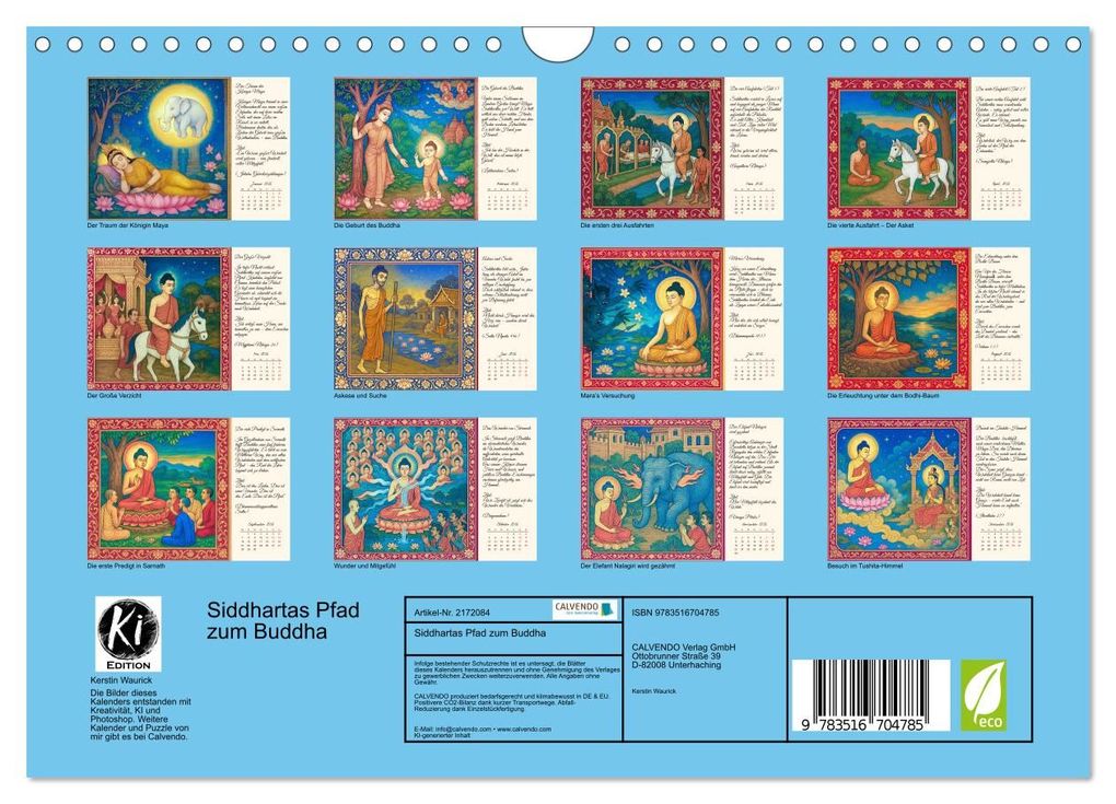 Weitere Ansicht: Siddhartas Pfad zum Buddha (Wandkalender 2026 DIN A4 quer), CALVENDO Monatskalender | Kerstin Waurick, Calvendo