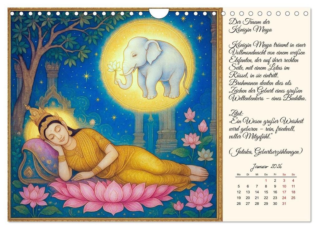 Weitere Ansicht: Siddhartas Pfad zum Buddha (Wandkalender 2026 DIN A4 quer), CALVENDO Monatskalender | Kerstin Waurick, Calvendo