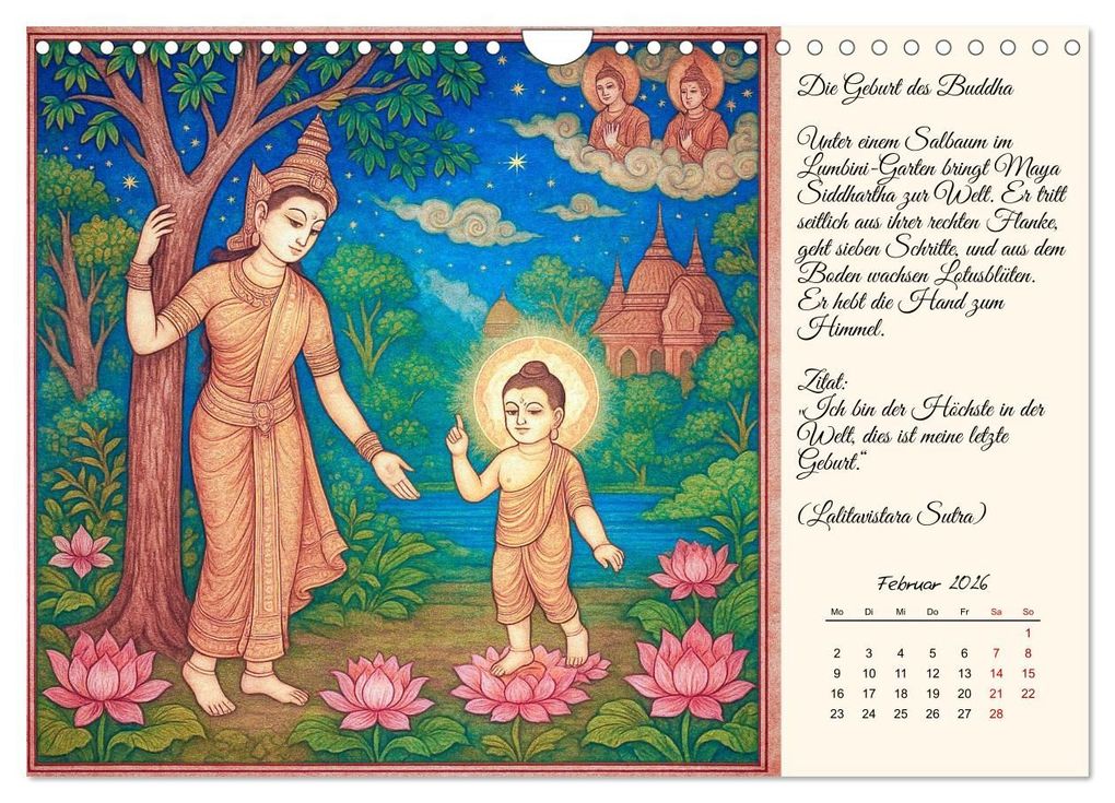Weitere Ansicht: Siddhartas Pfad zum Buddha (Wandkalender 2026 DIN A4 quer), CALVENDO Monatskalender | Kerstin Waurick, Calvendo