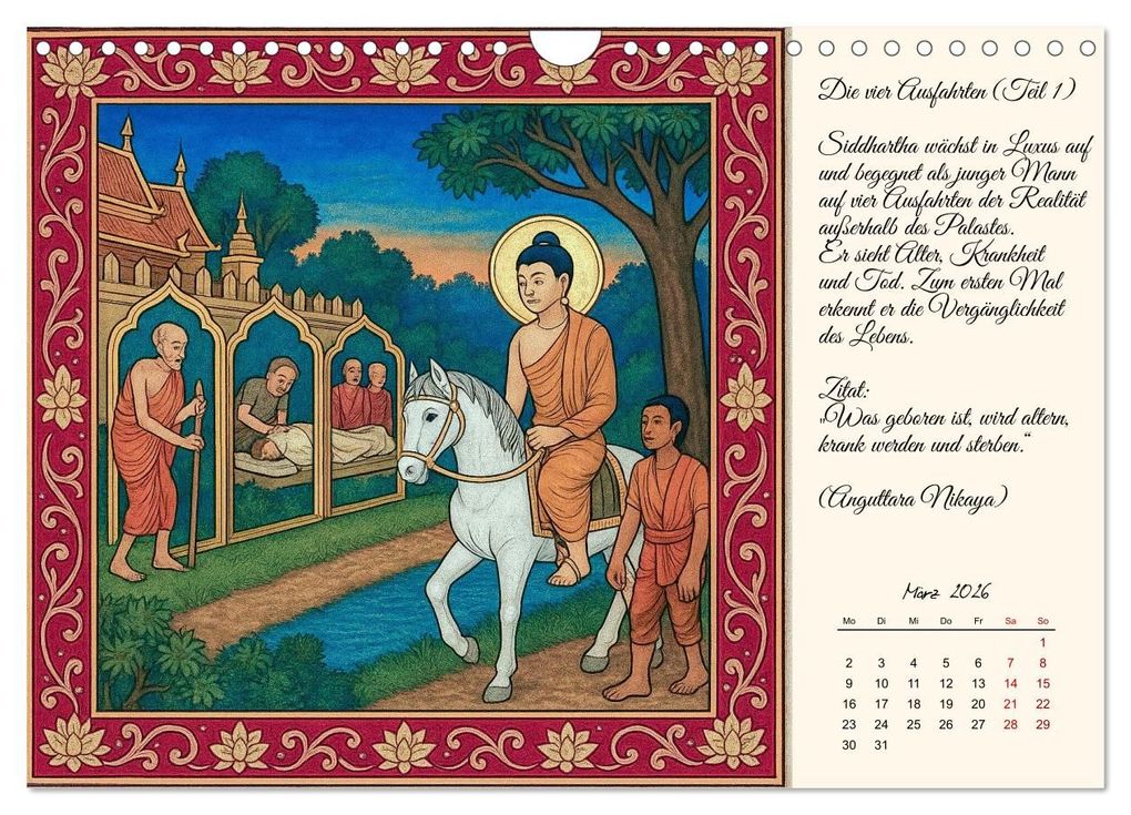 Weitere Ansicht: Siddhartas Pfad zum Buddha (Wandkalender 2026 DIN A4 quer), CALVENDO Monatskalender | Kerstin Waurick, Calvendo
