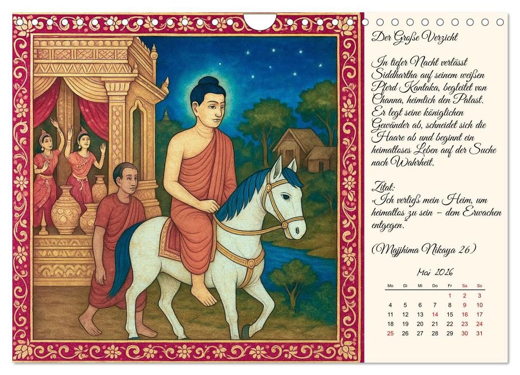 Weitere Ansicht: Siddhartas Pfad zum Buddha (Wandkalender 2026 DIN A4 quer), CALVENDO Monatskalender | Kerstin Waurick, Calvendo