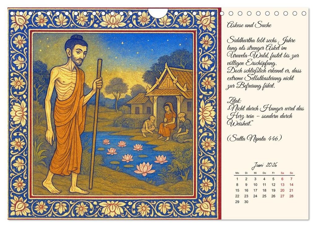 Weitere Ansicht: Siddhartas Pfad zum Buddha (Wandkalender 2026 DIN A4 quer), CALVENDO Monatskalender | Kerstin Waurick, Calvendo