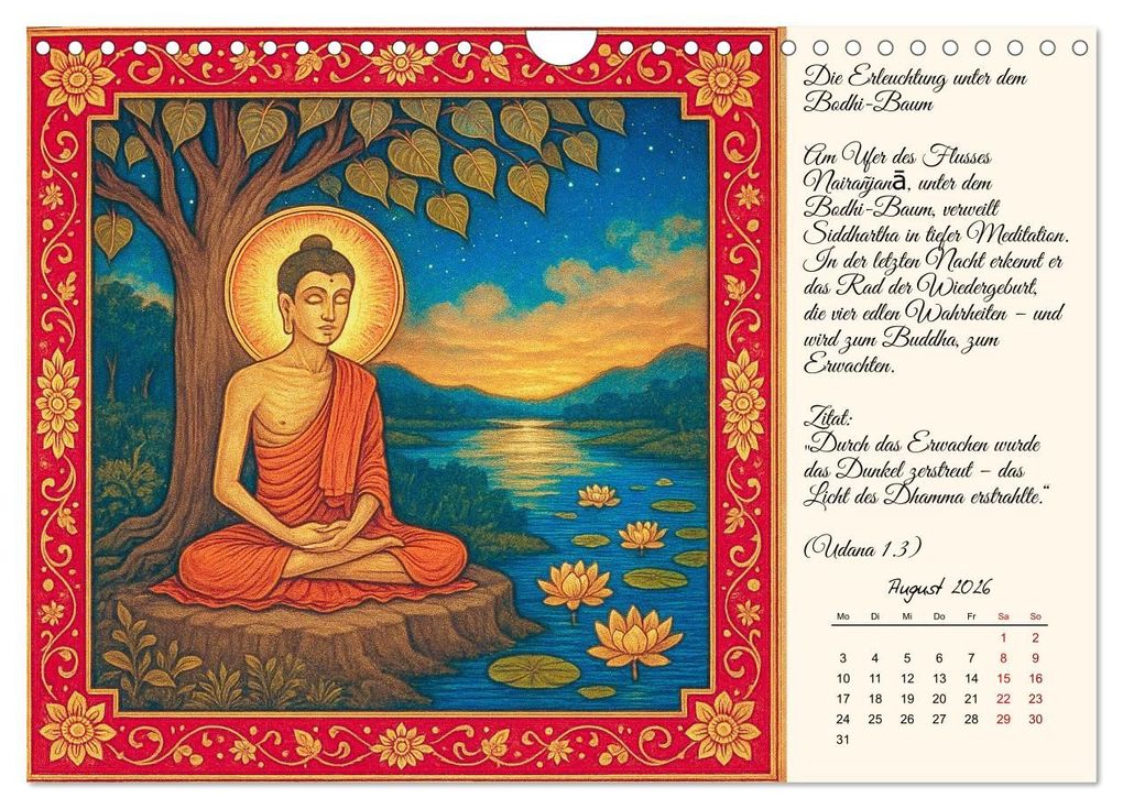 Weitere Ansicht: Siddhartas Pfad zum Buddha (Wandkalender 2026 DIN A4 quer), CALVENDO Monatskalender | Kerstin Waurick, Calvendo