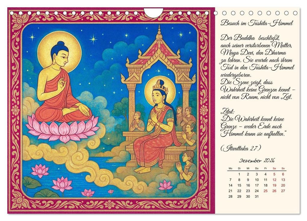 Weitere Ansicht: Siddhartas Pfad zum Buddha (Wandkalender 2026 DIN A4 quer), CALVENDO Monatskalender | Kerstin Waurick, Calvendo