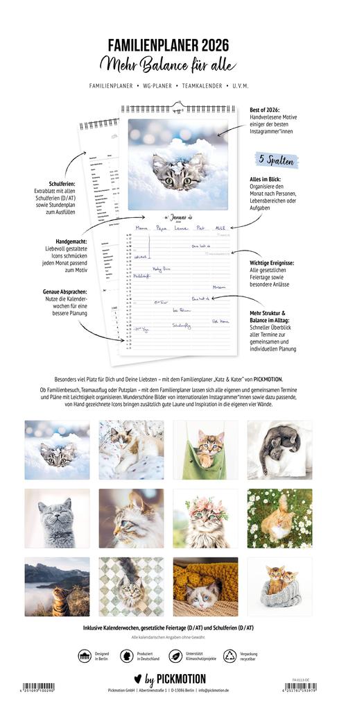 Weitere Ansicht: Familienplaner 2026 - Katz & Kater