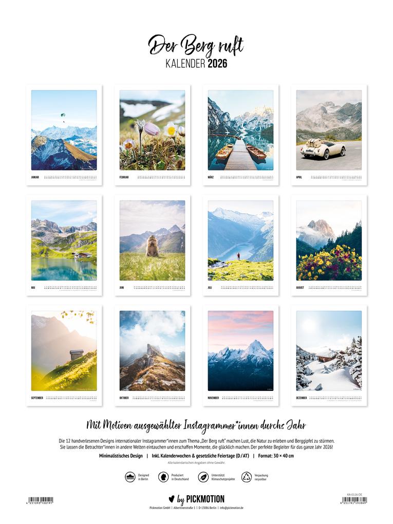 Weitere Ansicht: Wandkalender 2026 - Der Berg ruft