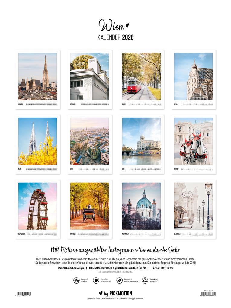 Weitere Ansicht: Wandkalender 2026 - Wien