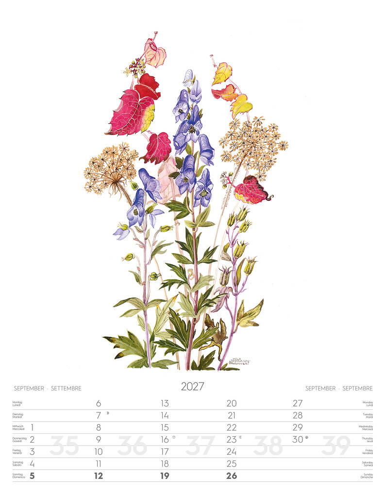 Weitere Ansicht: Alpenblumen-Aquarelle Kalender 2027