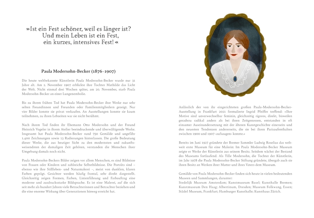 Weitere Ansicht: Paula Modersohn-Becker - Ich bin mutig, ich male | Kinderbuch über Kunst, Mut & Selbstvertrauen ab 8 Jahren | Anja Putensen