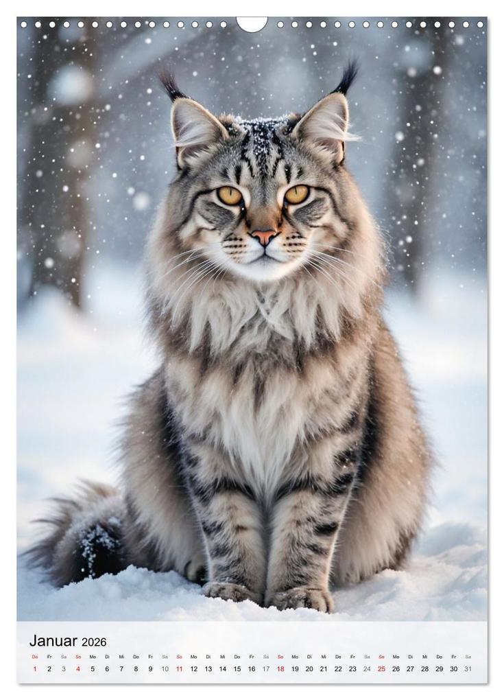 Weitere Ansicht: Maine Coon Kalender - Majestätische Katzen in der Natur (Wandkalender 2026 DIN A3 hoch), CALVENDO Monatskalender | MB Fotografie, Calvendo