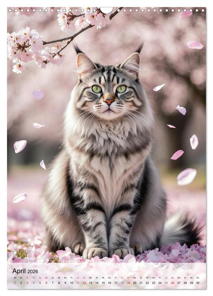Weitere Ansicht: Maine Coon Kalender - Majestätische Katzen in der Natur (Wandkalender 2026 DIN A3 hoch), CALVENDO Monatskalender | MB Fotografie, Calvendo