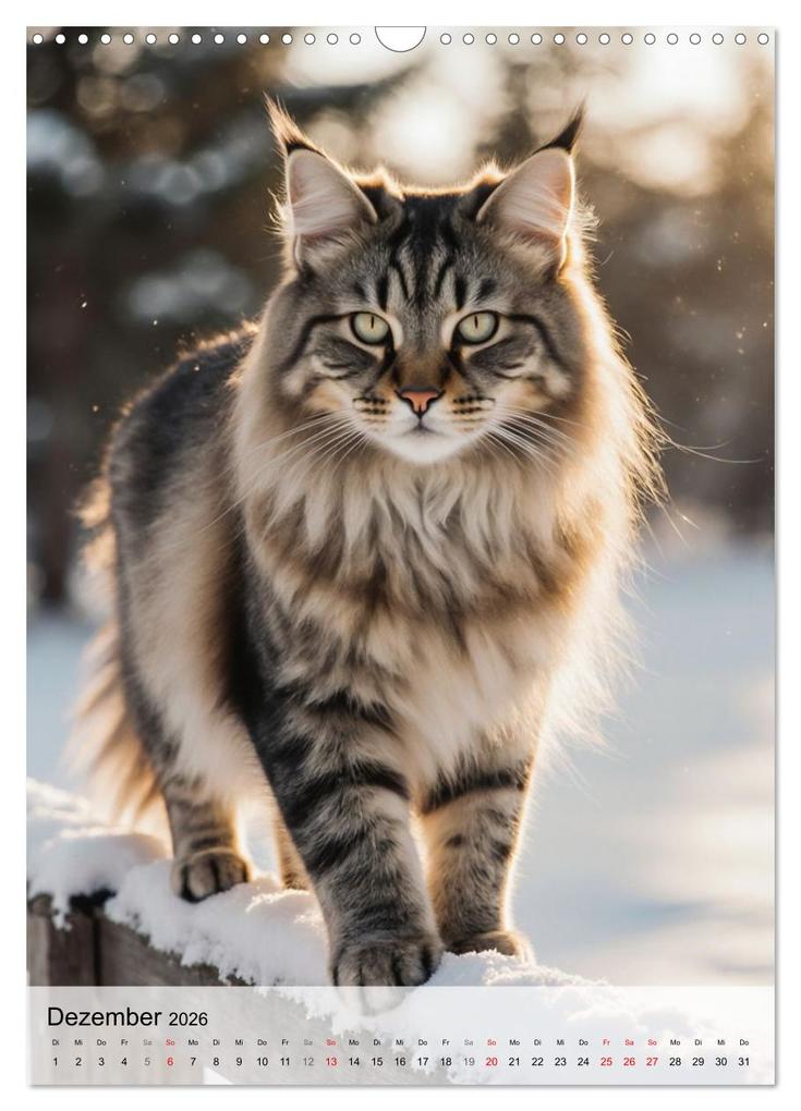 Weitere Ansicht: Maine Coon Kalender - Majestätische Katzen in der Natur (Wandkalender 2026 DIN A3 hoch), CALVENDO Monatskalender | MB Fotografie, Calvendo