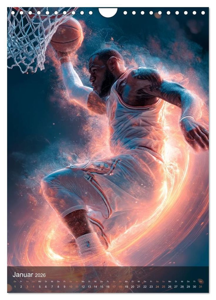 Weitere Ansicht: Basketball - Die visuelle Kraft des Sports (Wandkalender 2026 DIN A4 hoch), CALVENDO Monatskalender | Melanie Viola, Calvendo