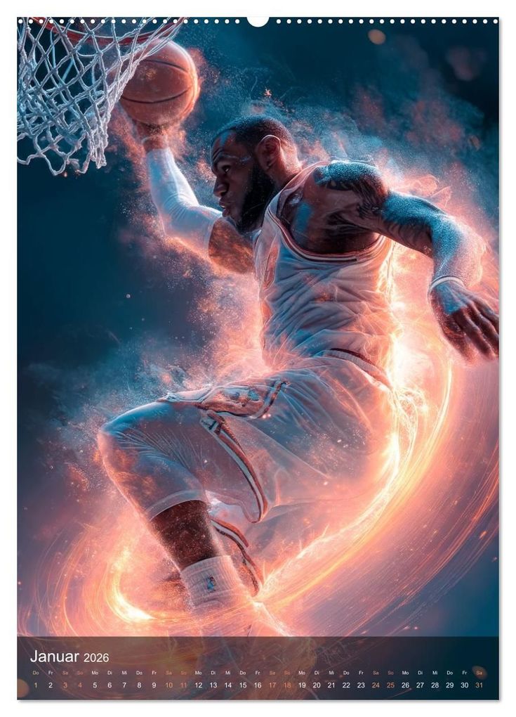 Weitere Ansicht: Basketball - Die visuelle Kraft des Sports (Wandkalender 2026 DIN A2 hoch), CALVENDO Monatskalender | Melanie Viola, Calvendo