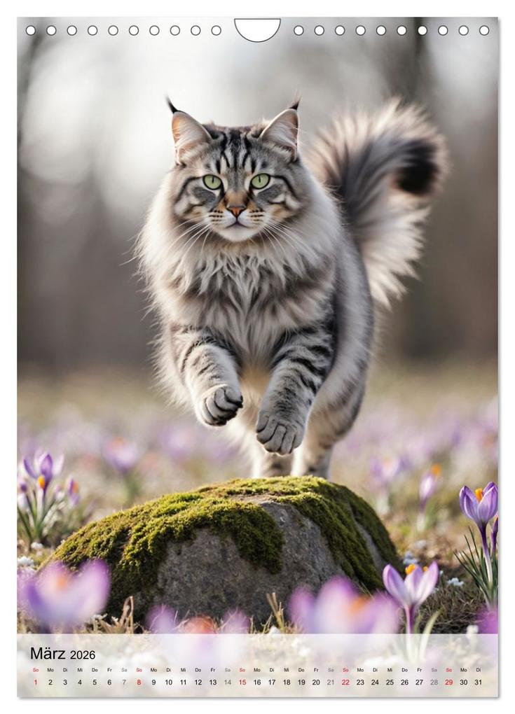 Weitere Ansicht: Maine Coon Kalender - Majestätische Katzen in der Natur (Wandkalender 2026 DIN A4 hoch), CALVENDO Monatskalender | MB Fotografie, Calvendo