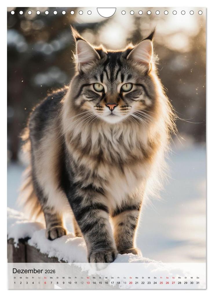 Weitere Ansicht: Maine Coon Kalender - Majestätische Katzen in der Natur (Wandkalender 2026 DIN A4 hoch), CALVENDO Monatskalender | MB Fotografie, Calvendo