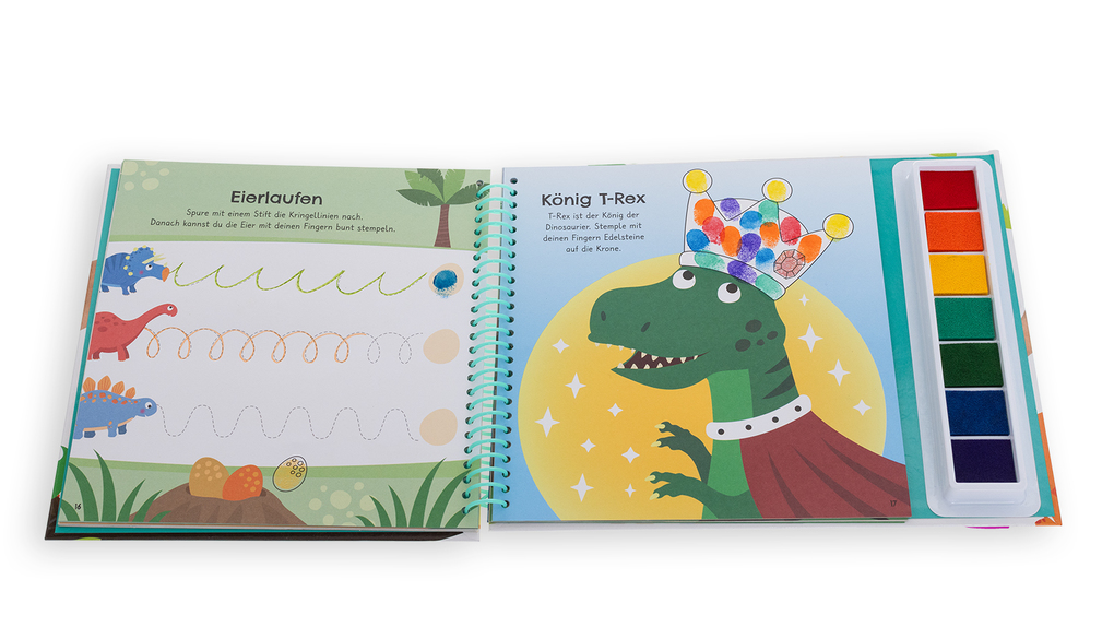 Weitere Ansicht: Fingerstempeln zum Malen und Rätseln. Dinosaurier
