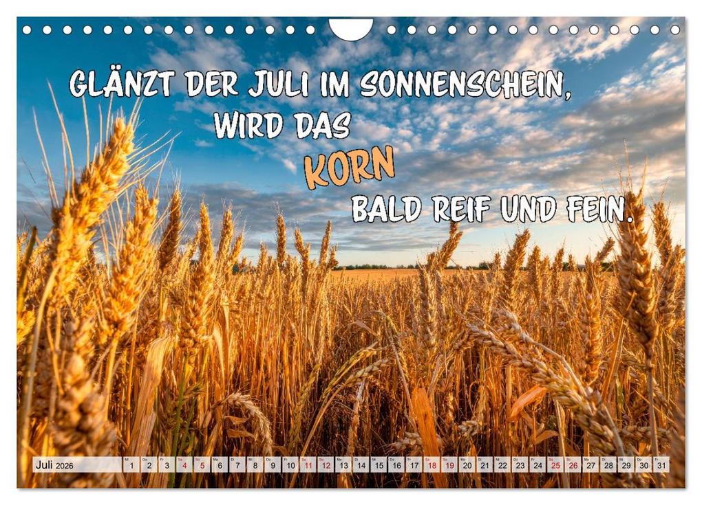 Weitere Ansicht: Bauernweisheiten - Stimmen der Natur (Wandkalender 2026 DIN A4 quer), CALVENDO Monatskalender | Melanie Viola, Calvendo