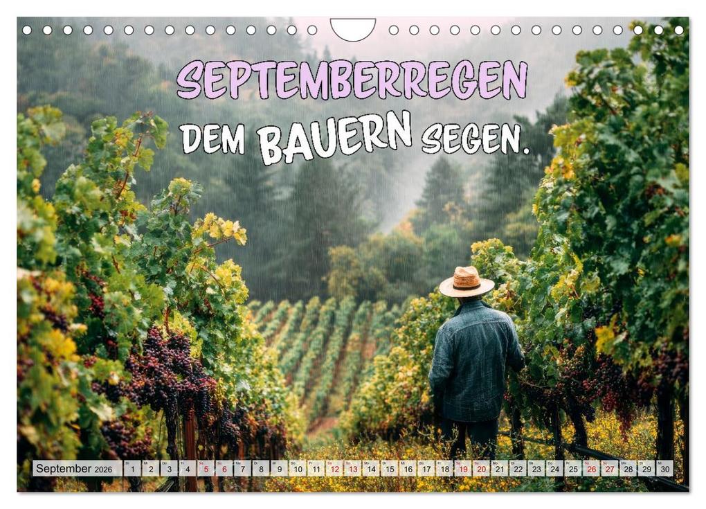 Weitere Ansicht: Bauernweisheiten - Stimmen der Natur (Wandkalender 2026 DIN A4 quer), CALVENDO Monatskalender | Melanie Viola, Calvendo