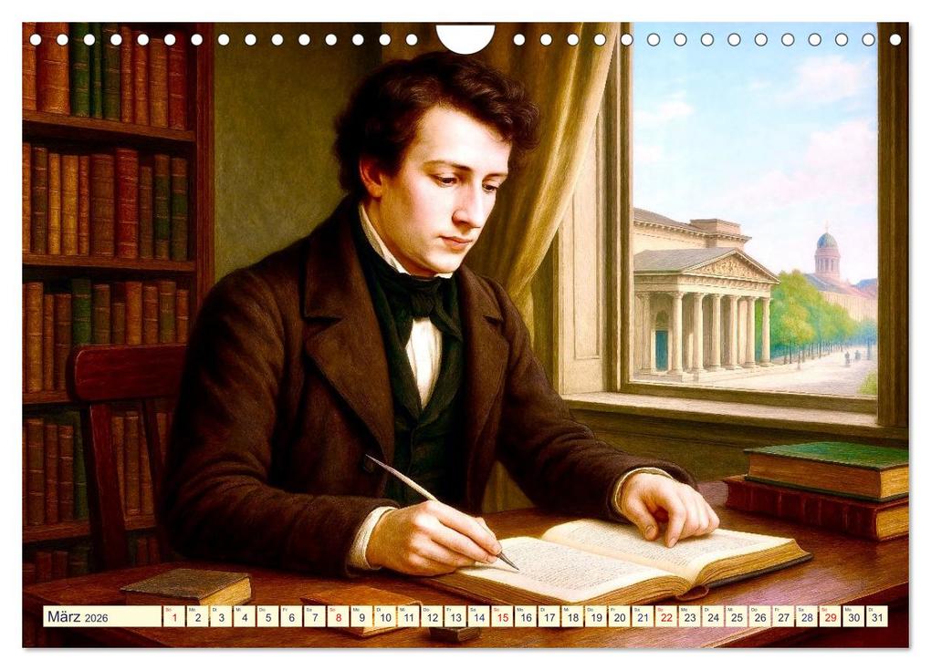 Weitere Ansicht: Heinrich Heine. Sein Leben, seine literarischen Werke (Wandkalender 2026 DIN A4 quer), CALVENDO Monatskalender | Steffani Lehmann, Calvendo