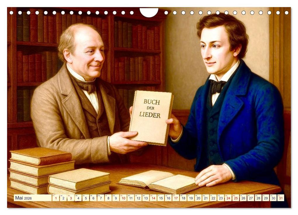 Weitere Ansicht: Heinrich Heine. Sein Leben, seine literarischen Werke (Wandkalender 2026 DIN A4 quer), CALVENDO Monatskalender | Steffani Lehmann, Calvendo