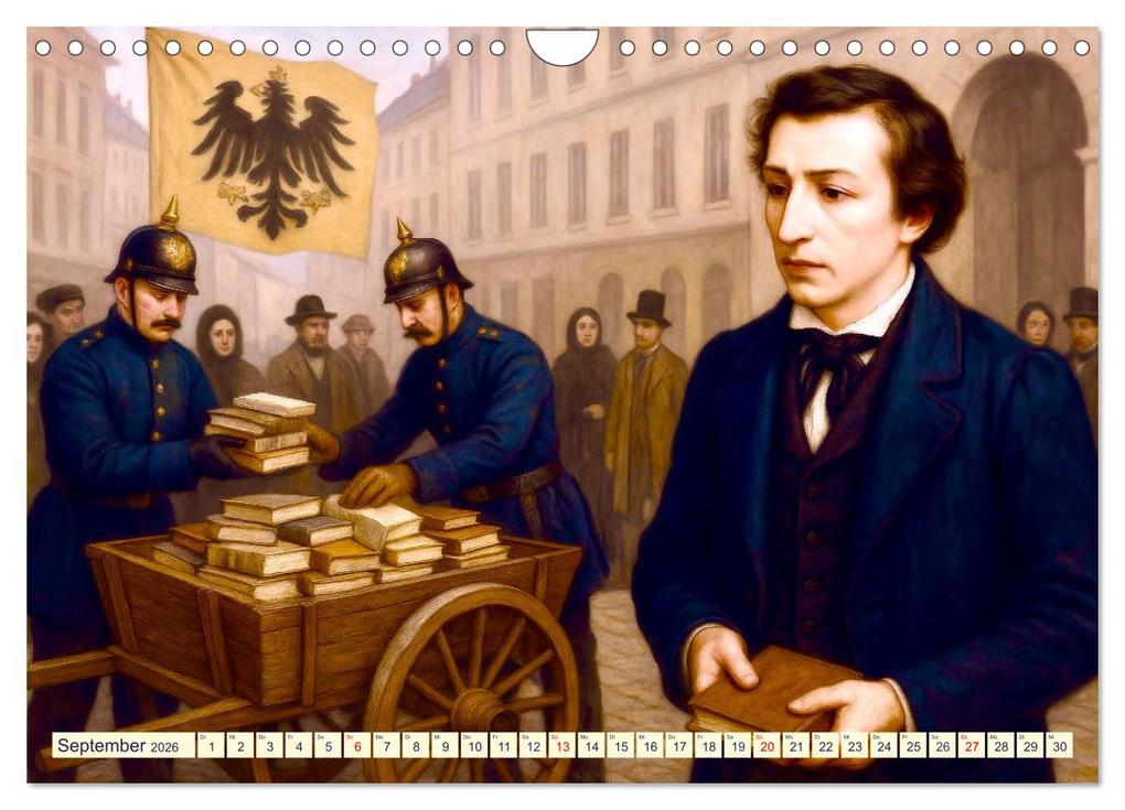 Weitere Ansicht: Heinrich Heine. Sein Leben, seine literarischen Werke (Wandkalender 2026 DIN A4 quer), CALVENDO Monatskalender | Steffani Lehmann, Calvendo