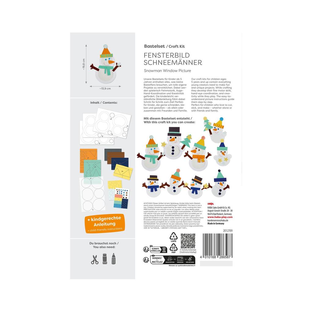 Weitere Ansicht: Bastelset - Fensterbild Schneemänner