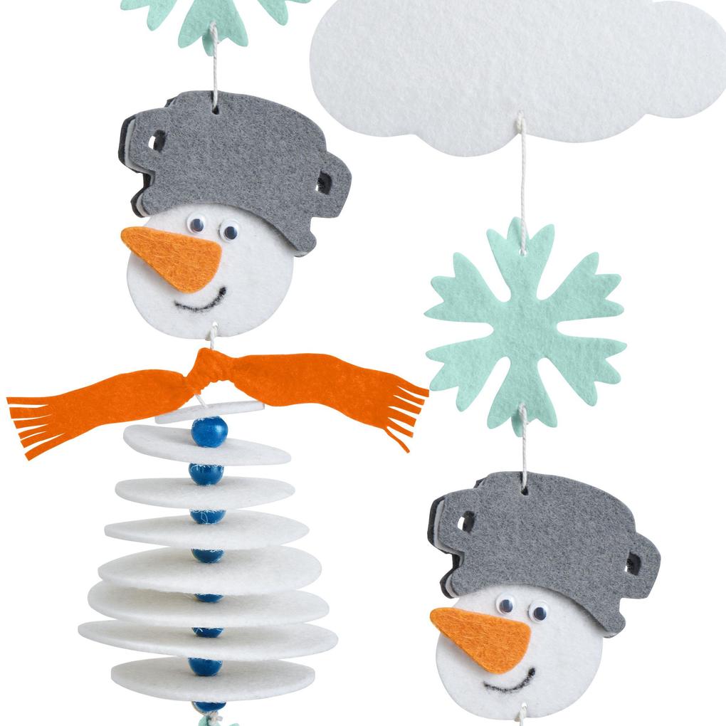 Weitere Ansicht: Bastelset - Erstes Fädeln Filzgirlande Schneemann